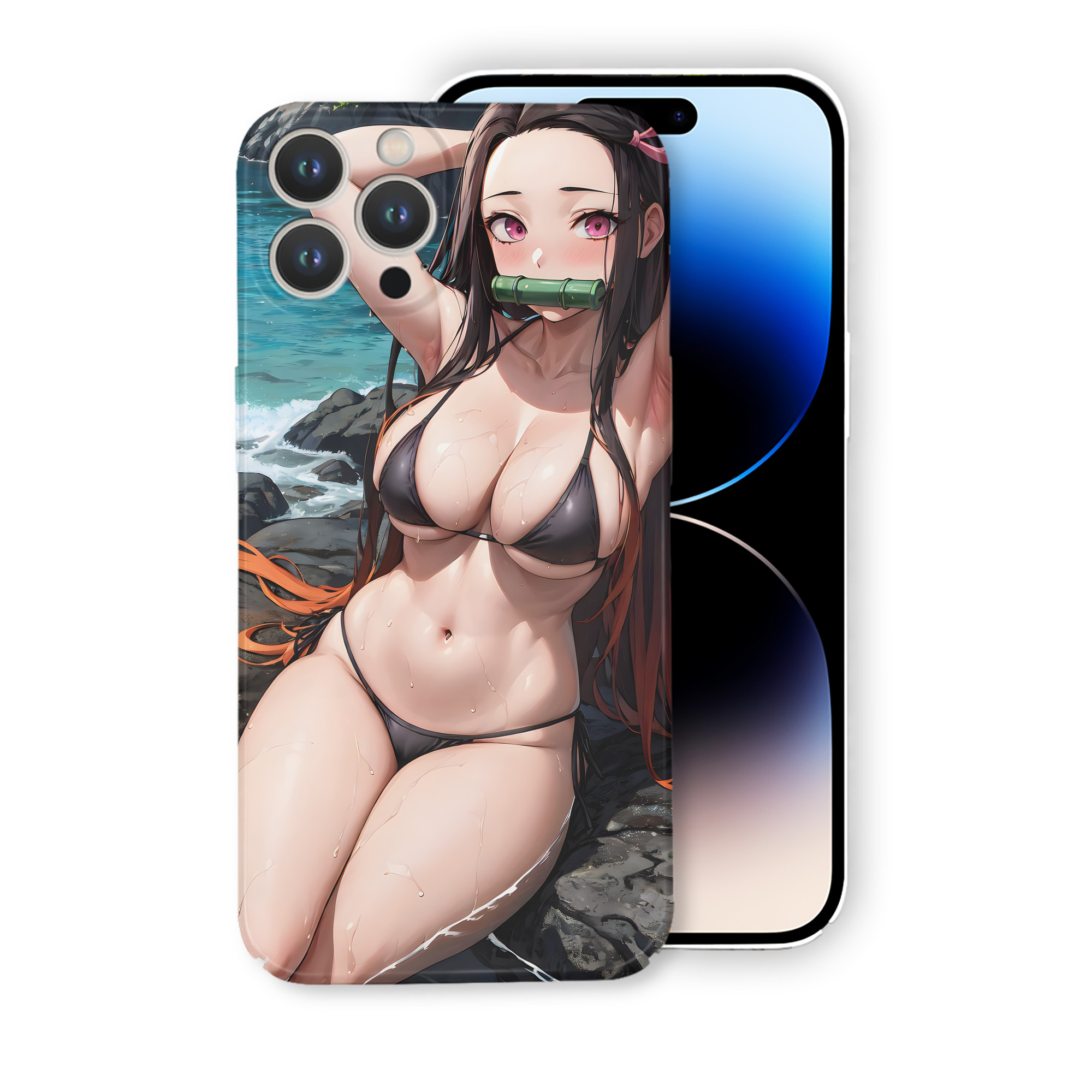 （画像用） 鬼滅の刃（きめつのやいば）竈門 禰󠄀豆子／かまど ねずこ Kamado Nezuko 【iPhone 14シリーズ対応】ハードケース